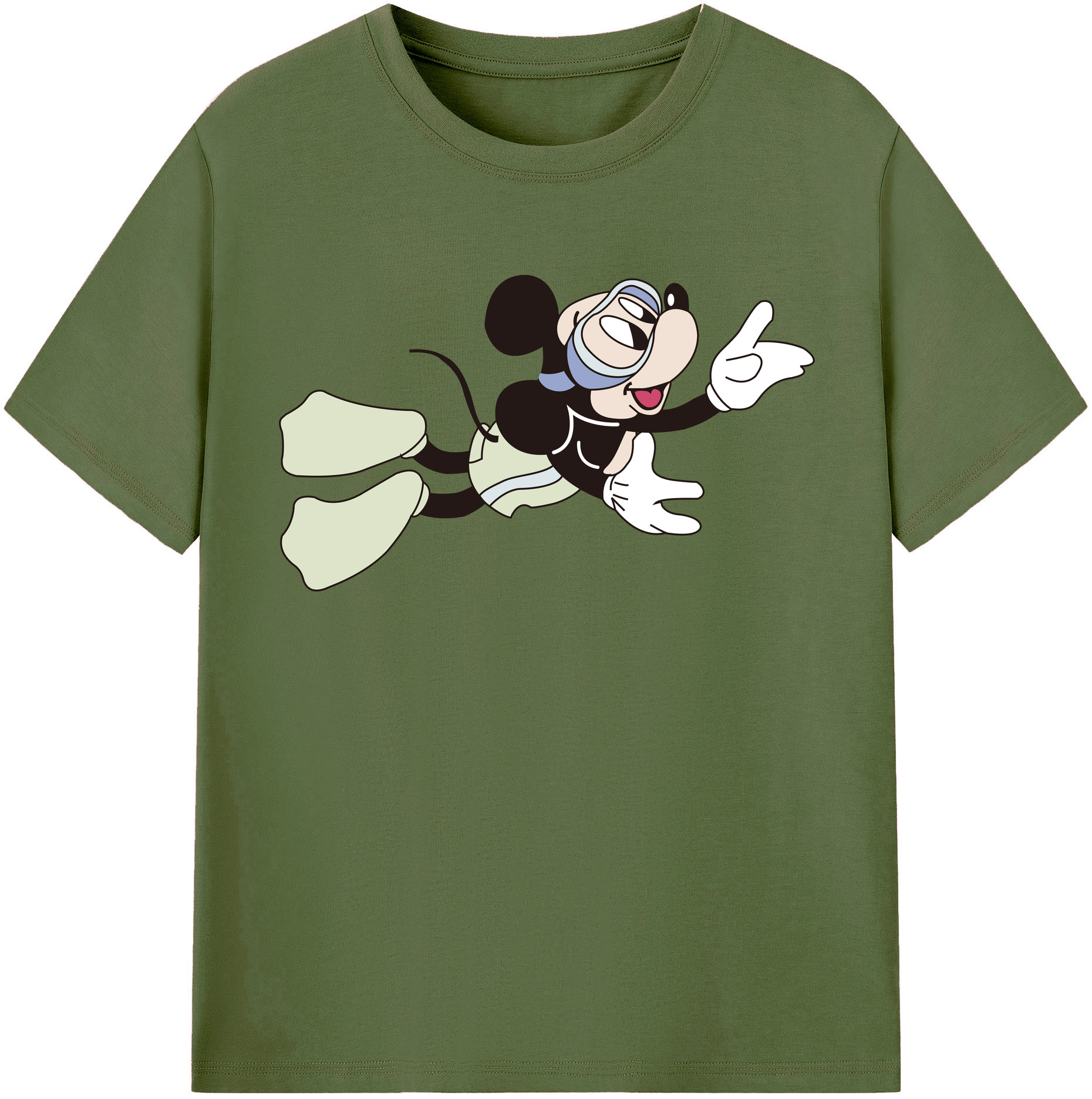 （画像用） ミッキーマウス Mickey Mouse 綿100％半袖Tシャツ（フロントプリント）